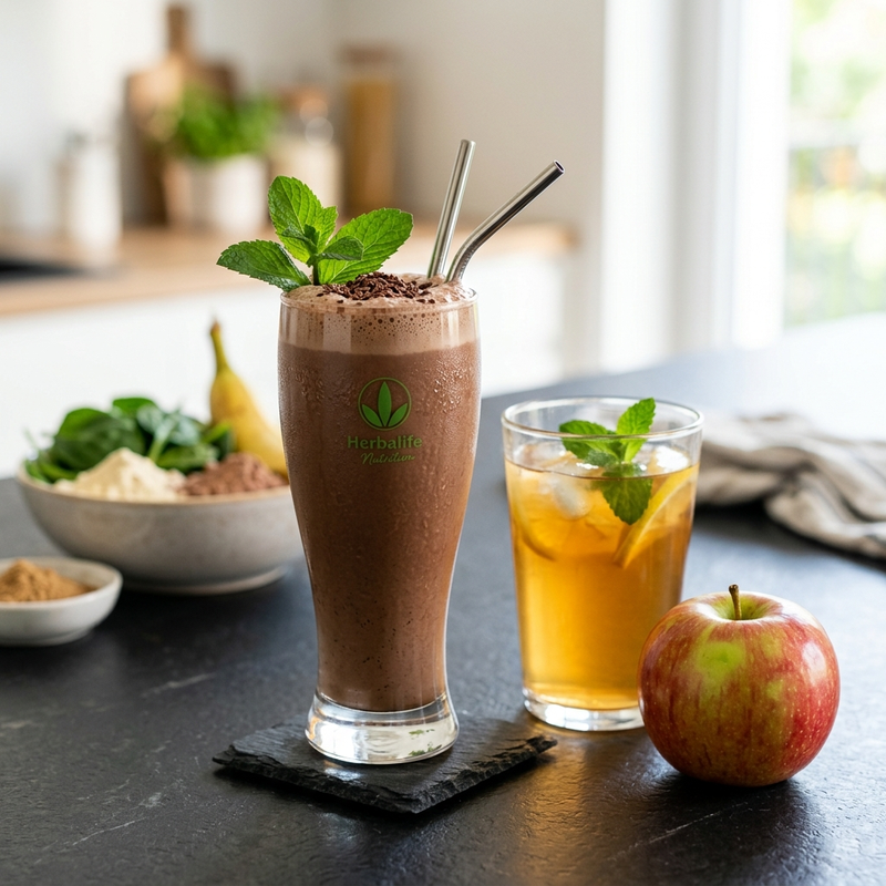 Micul dejun echilibrat Herbalife cu Formula 1 Ceai pe baza de plante si Aloe Vera