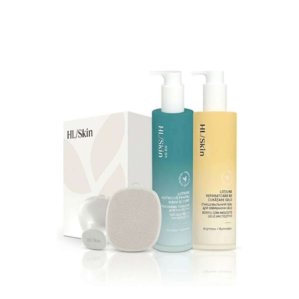 Pachet Curățare și Hidratare Corp (Gelo Cleanser + Loțiune Corp) + CADOU Perie din silicon pentru curățarea feței