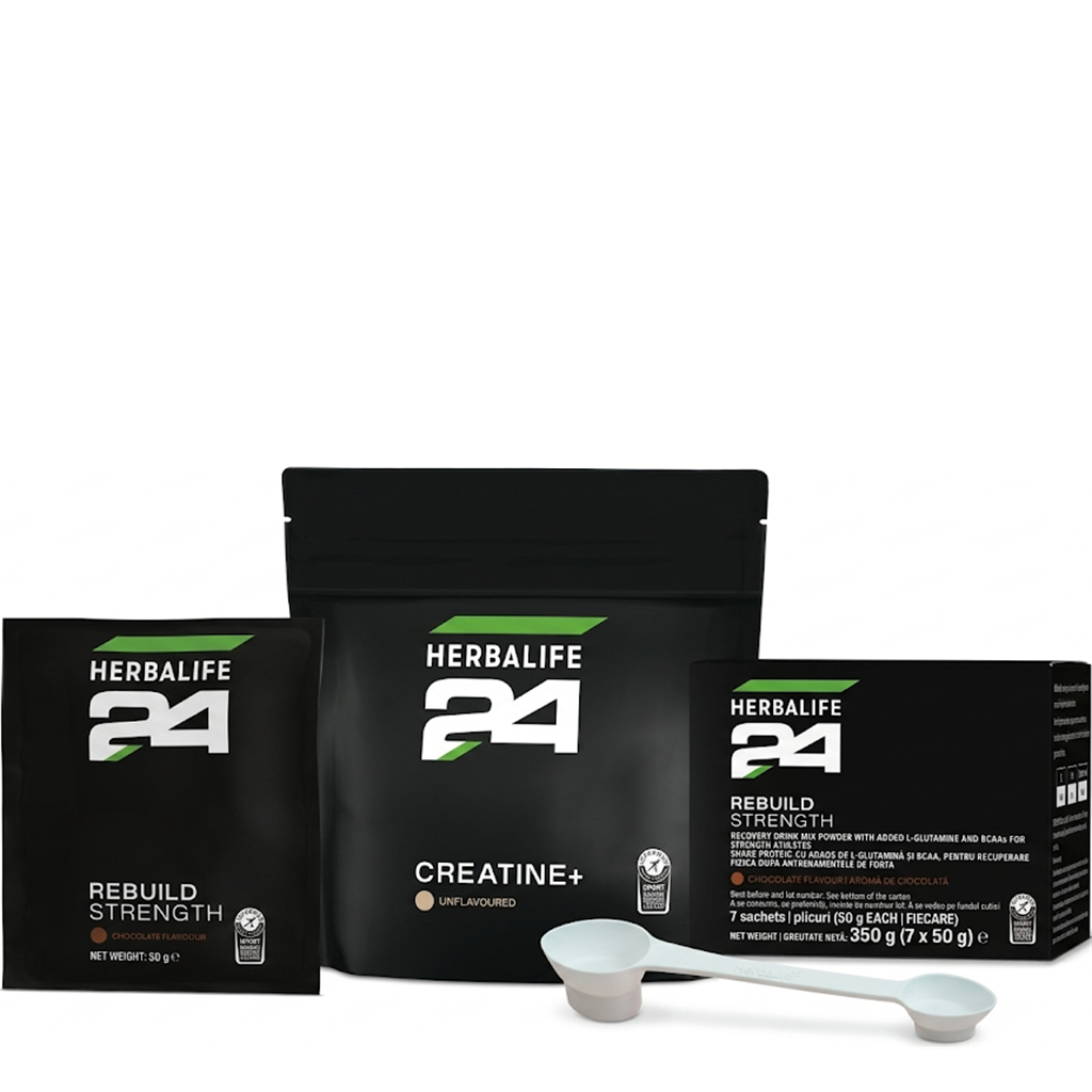 Pachet Performanță și Recuperare H24 (Creatine+ + Rebuild Strength) + CADOU Lingură Multifuncțională
